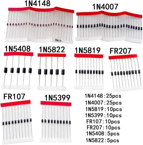 Hiletgo 100pcs Schottky Diode Assorted Kit 100pcs 8 India Ubuy