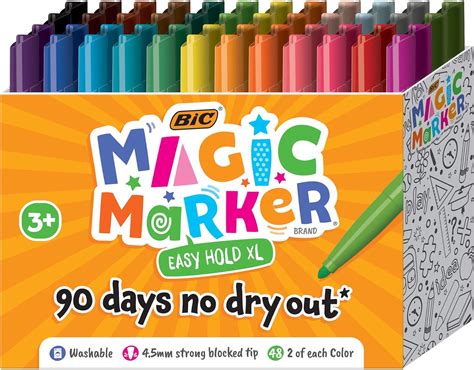 Bic Easy Hold Xl Magic Marker Assorted Colors 48 Count