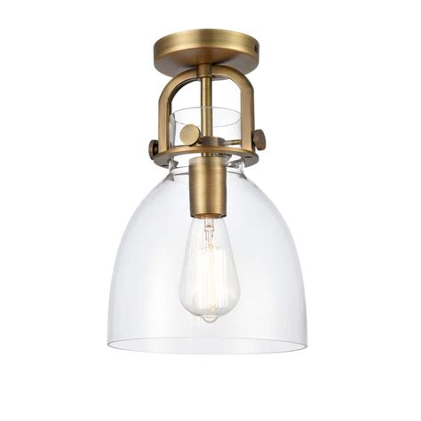 Innovations Newton Bell In Light Brushed Brass Flush Mount With