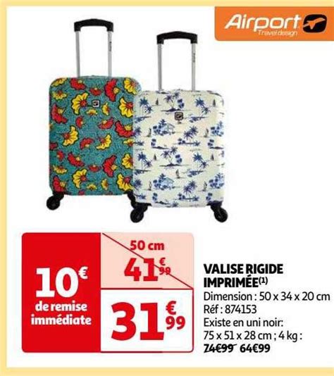 Promo Valise Rigide Imprim E Airport Chez Auchan Icatalogue Fr