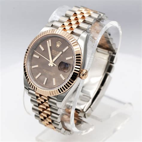 Rolex Datejust Chocolate Index Jubilee Mm Steel And