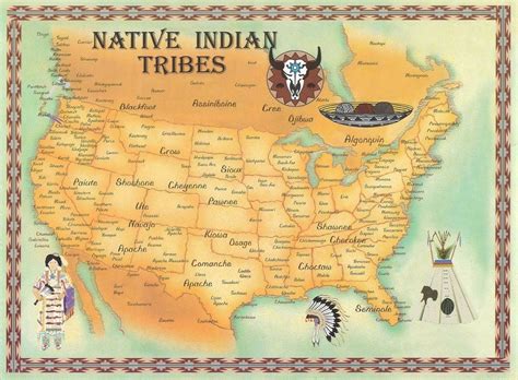 Native American Tribes Pictures Map American Tribes Native Printable