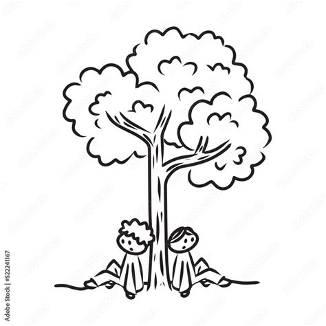 The Plane Tree Vector Illustration For Story Book Aesop S Fable