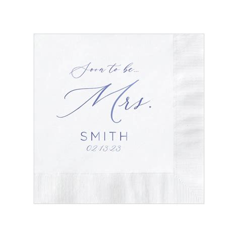 Personalized Napkins Bridal Shower Soon To Be Mrs Custom Etsy