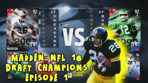 Madden 16 Draft Champions Episode 1 Rod Woodson Still Has It YouTube