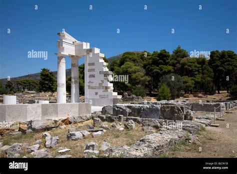 Temple Of Asklepios Epidaurus Peloponnese Greece Stock Photo Alamy