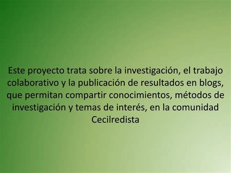 PPT PROYECTO DE INVESTIGACIÓN investigacioncecilreddie gmail