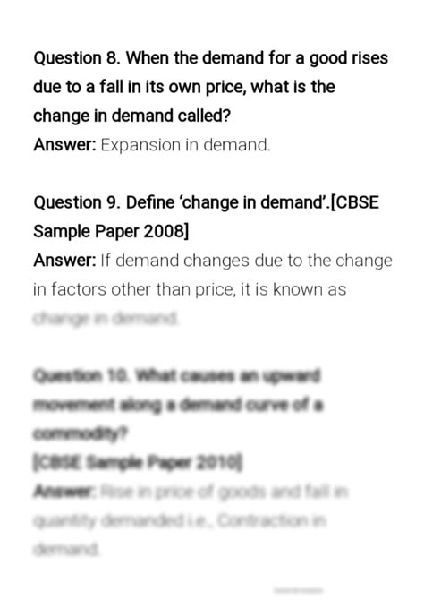 Solution Chapter Demand Very Short Questions Of Microeconomics