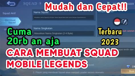 Cara Membuat Squad Mobile Legends Terbaru Youtube