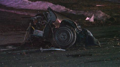 Car Split In Half After Crash Into Pole Stringer News