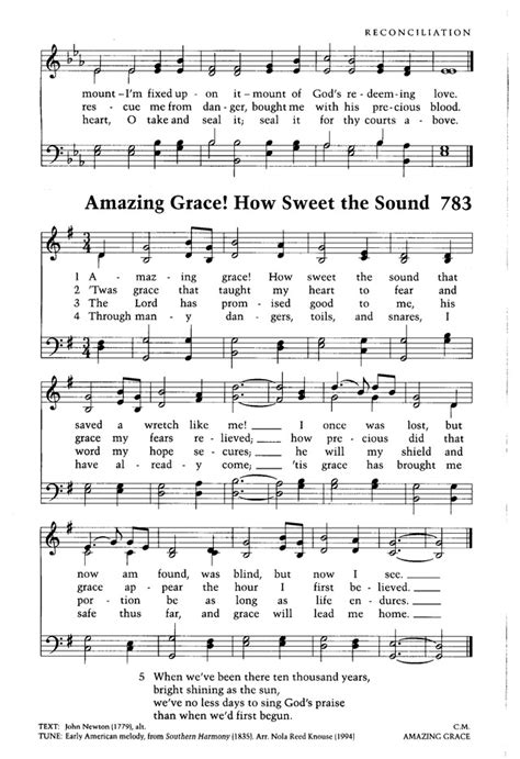 Moravian Book Of Worship 783 Amazing Grace How Sweet The Sound