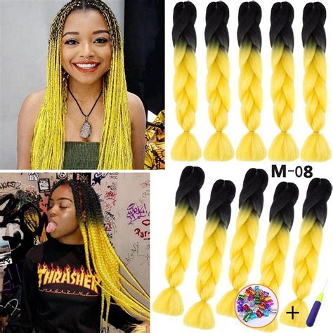 Inches Xpression Braiding Hair Omber Color Jumbo Box Braids African