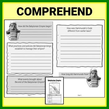 Empires Of Ancient Mesopotamia Reading And Comprehension Activities