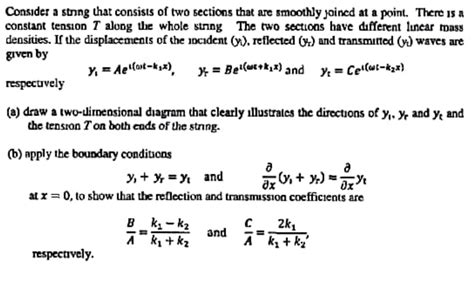 Solved Texts Consider A String That Consists Of Two Sections That Are Smoothly Joined At A