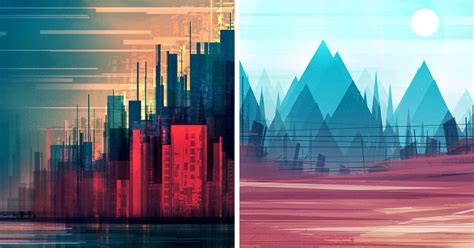 Paisajes urbanos geométricos por el ilustrador Scott Uminga Bored Panda