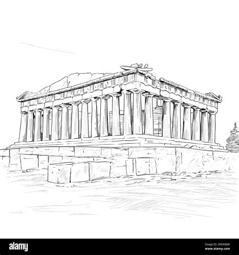 Acropolis. Acropolis hand-drawn comic illustration. Vector doodle style ...