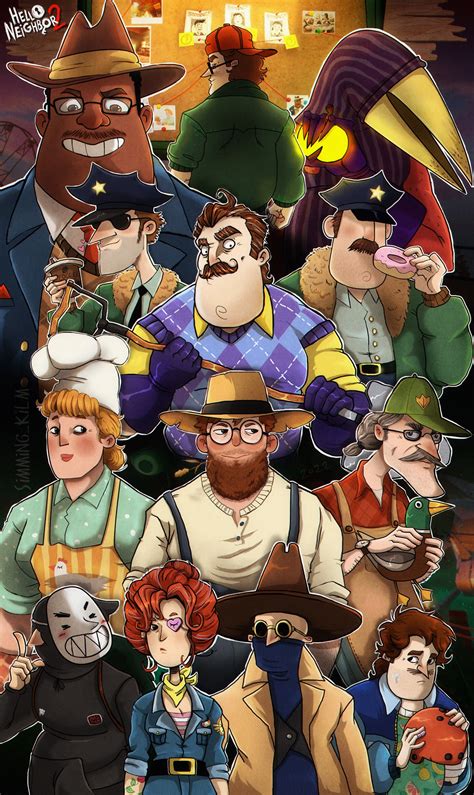 Artstation Hello Neighbor 2 Group Fanart