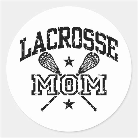 Lacrosse Mom Classic Round Sticker Zazzle