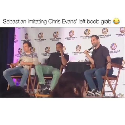 Sebastian Imitating Chris Evans Left Boob Grab A