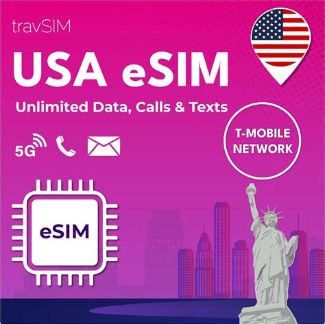 Travsim Usa Esim T Mobile Netz Unbegrenzte Daten Anrufe Texte In