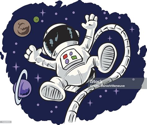 Astronot Mengambang Yang Lucu Ilustrasi Stok Unduh Gambar Sekarang