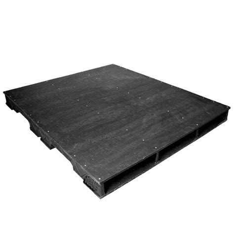 48 X 48 Stackable Solid Deck Plastic Pallet Black One Way Solutions