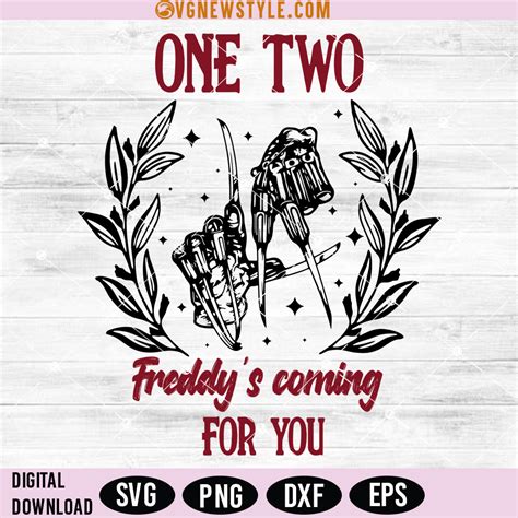 One Two Freddys Coming For You Svg Png Dxf Eps Instant Download