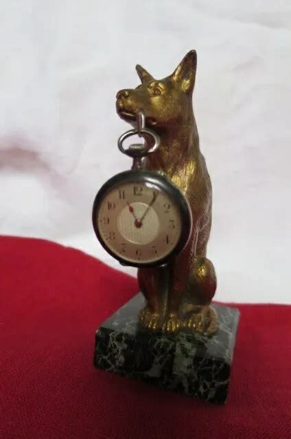 Ancien Porte Montre Gousset Chien Assis Regule Eur Picclick Fr