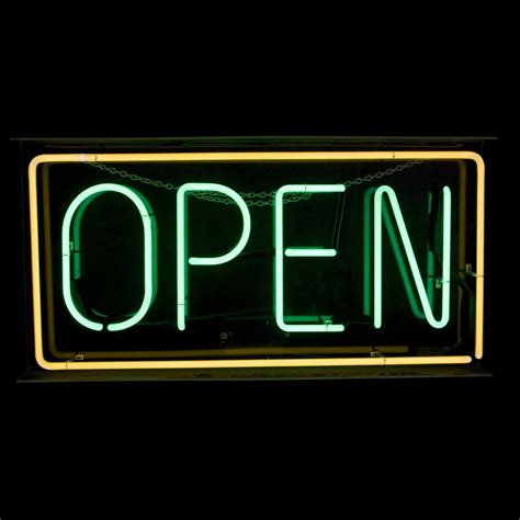 OPEN / NEON SIGN / GREEN W/ YELLOW BORDER | Air Designs