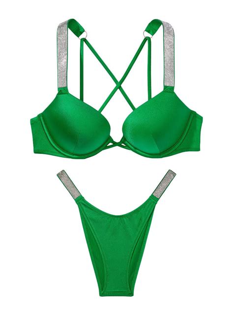 Купальник Shine Strap Bombshell Add 2 Cups Push Up Bikini Verdant Green