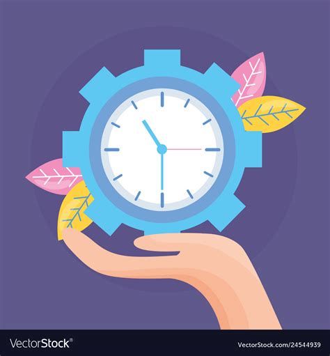 Hand Holding Clock Royalty Free Vector Image VectorStock