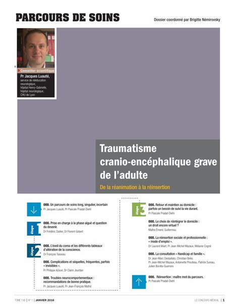 PDF Traumatisme cranio encéphalique grave de ladulte service de