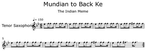 Mundian To Back Ke Sheet Music For Tenor Saxophone