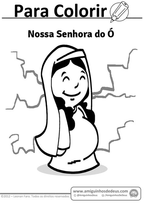 Nossa Senhora do Ó para colorir Amiguinhos de Deus