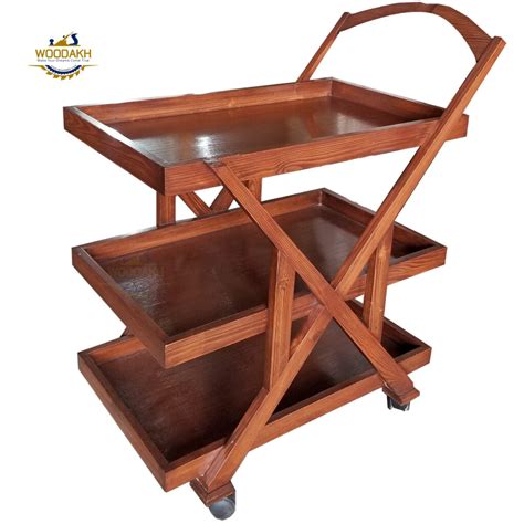 Woodakh Tea Trolley Serving 3 Portion Kitchen Tea Trolley Woodakh