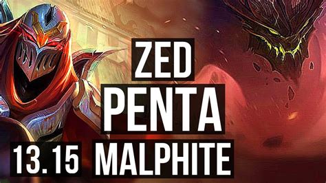 Zed Vs Malphite Mid Penta 67 Winrate Legendary 6 Solo Kills