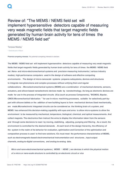 Pdf Review Of The Mems Nems Field Set Will Implement