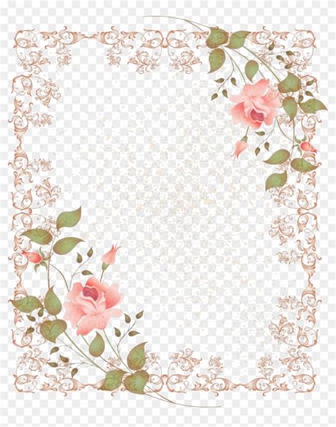 Retro Style Floral Border Picture Frame Vintage Rose Border Free