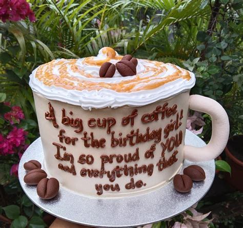 My giant cup of coffee! Lol It’s a cake!! All edible. Chocolate moist ...