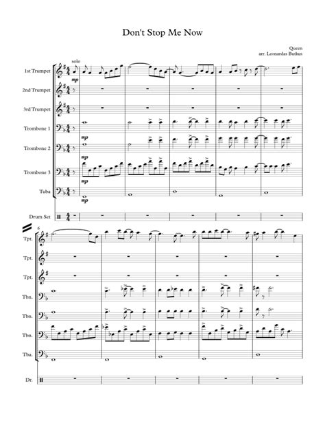 Dont Stop Me Now Arr Leonardas Butkus By Queen Sheet Music For Brass Ensemble At Sheet Music