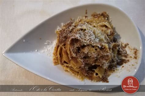 Pappardelle Al Ragu Di Cervo Ristorante L Oste E La Civetta