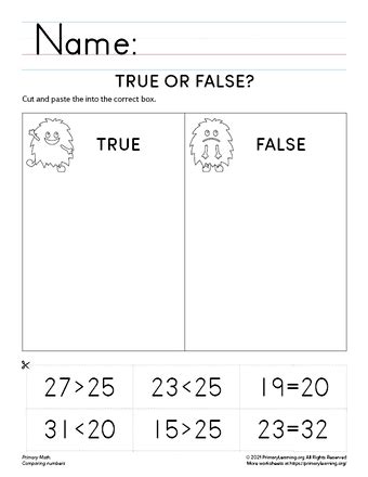 Comparing Numbers Up To Part Primarylearning Org