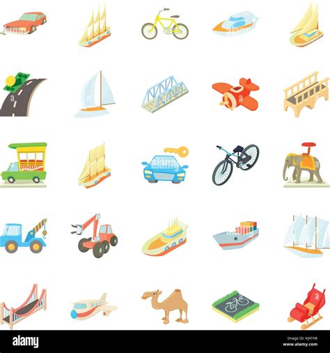 Fast Driving Icons Set Cartoon Style Stock Vector Image And Art Alamy