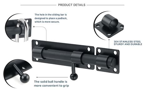 Sayayo Heavy Duty Slide Gate Latch Bolt Safety Door Lock With Padlock