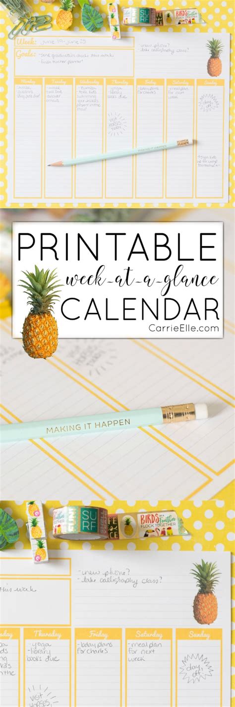 Printable Weekly Calendar - Carrie Elle