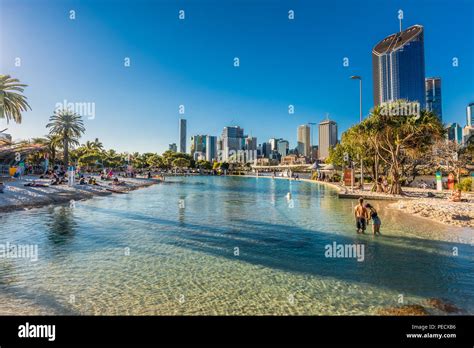 Brisbane Aus Aug Streets Beach In South Bank Parkland It S