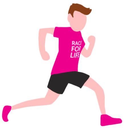 Pink Running Sticker By Cancer Research UK Race For Life