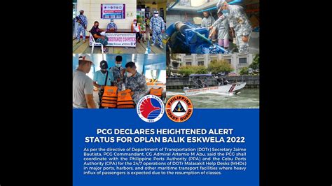 Pcg Nasa Heightened Alert Status Para Sa Pagpapatupad Ng Oplan Balik