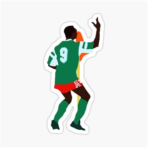 Roger Milla Dancing Celebration Sticker By Coloursbykim Redbubble