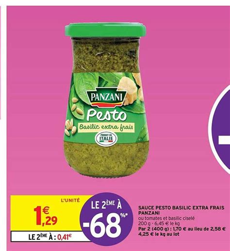 Promo Sauce Pesto Basilic Extra Frais Panzani Chez Intermarch Express